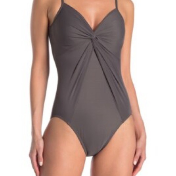 NWT Miraclesuit Love Knot Grey One Piece Swimsuit Size 12 - Picture 14 of 14